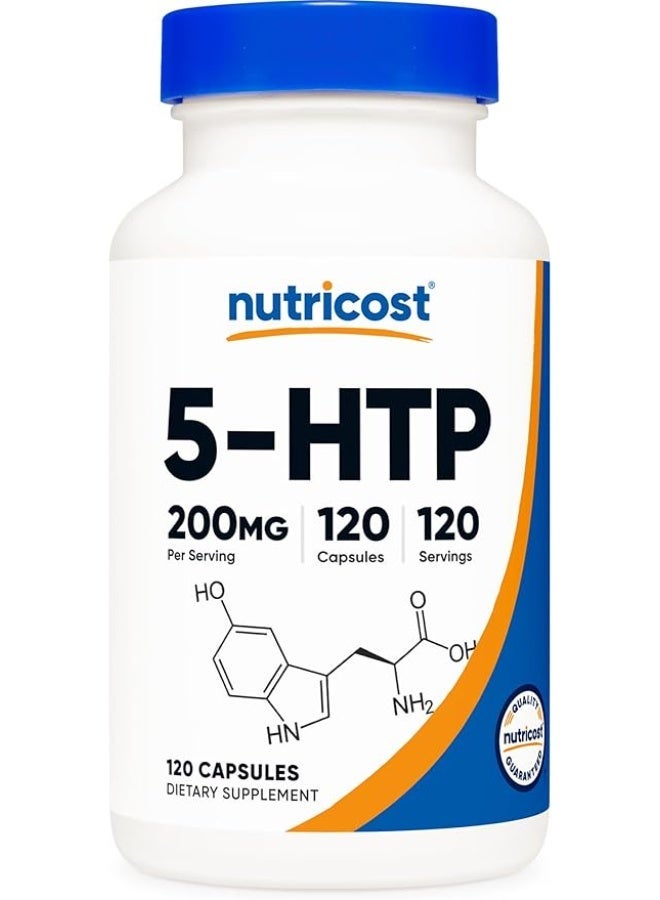 Nutricost, 5-HTP, 200 mg, 120 Capsules - Image 1
